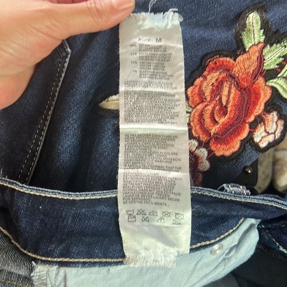 MONDAY Premium Dark Wash Embroidered/Studded Jeans Size M - Picture 11 of 12